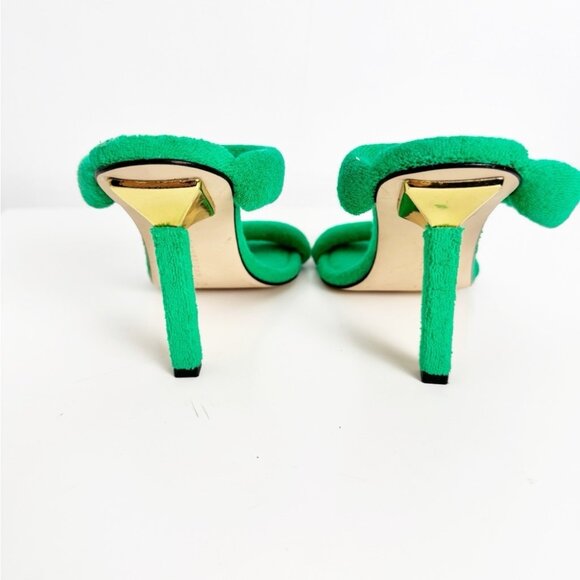 New Good American Terry Slip On High Heel Sandals Green size 7.5 - Picture 4 of 6